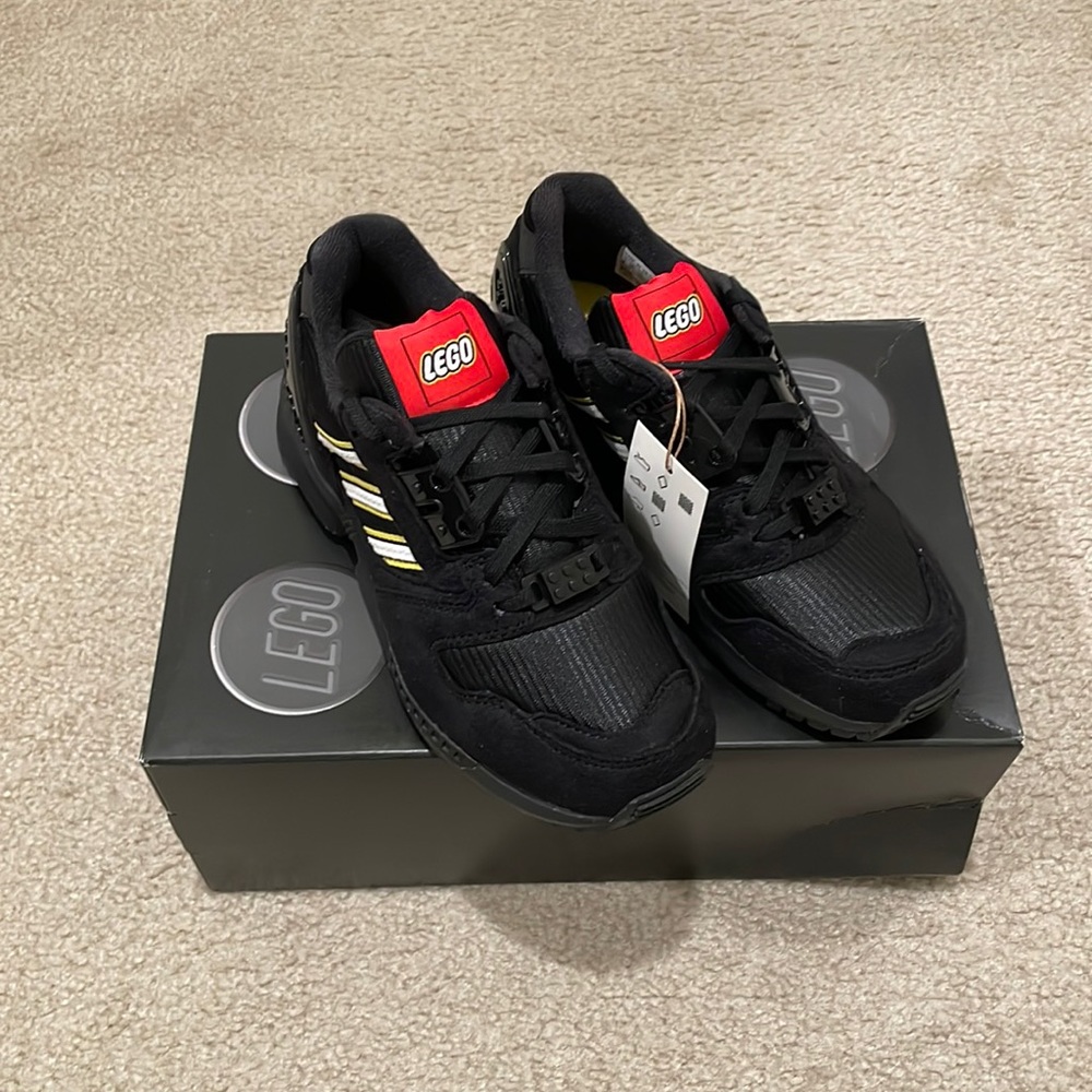 ADIDAS ZX 8000 X LEGO® black SHOES big kids size 4 brand new with box